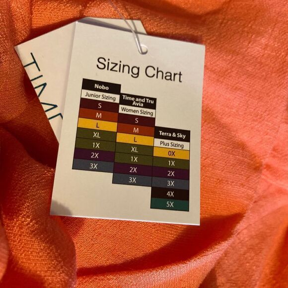 TIME & TRU Orange Top Wrap 3/4 Sleeves Size XL New With Tags - Picture 11 of 12